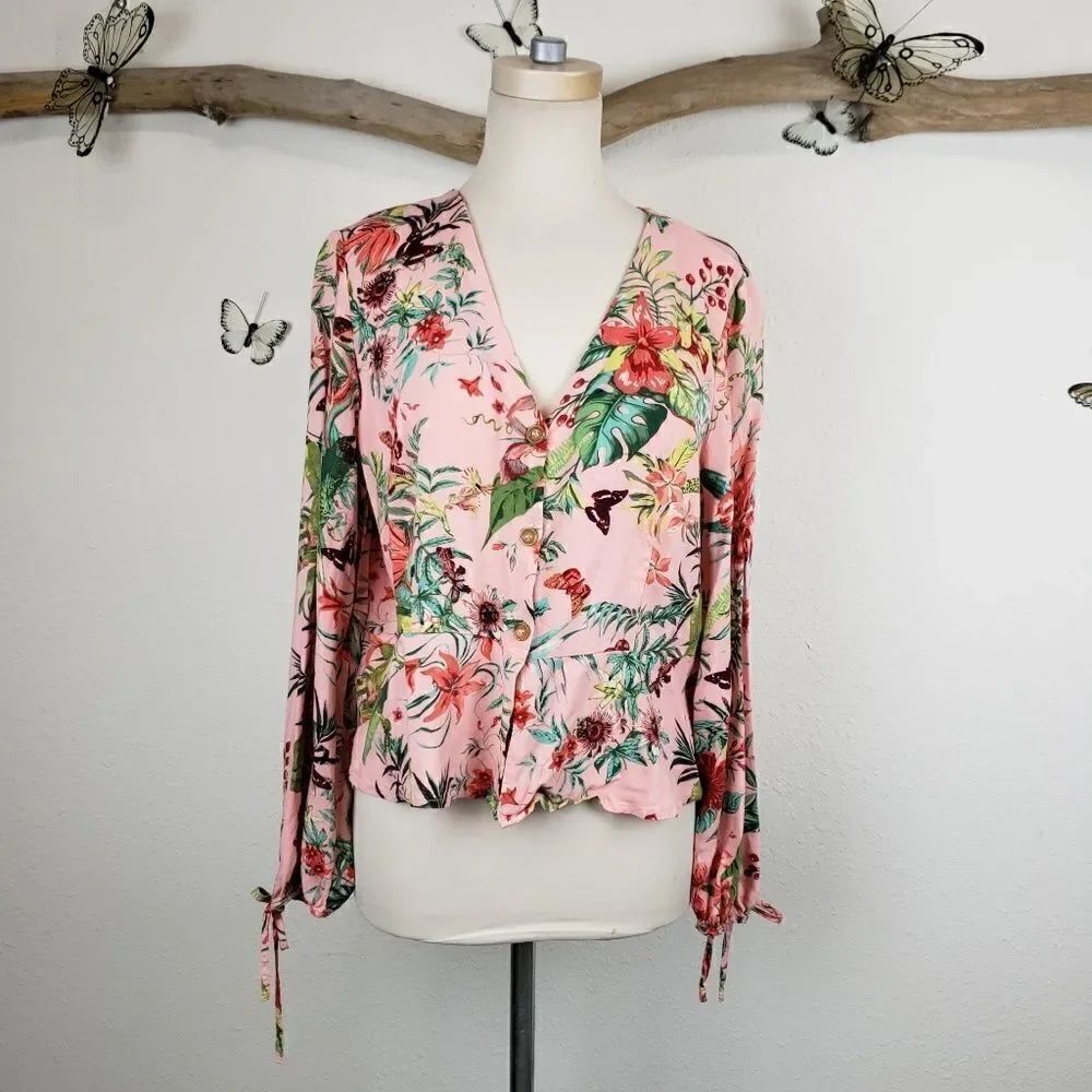 Marc New York tropical peplum blouse